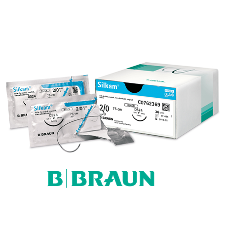 B. Braun Silkam Suture Black 2/0 75cm (DS24) 36pcs/box